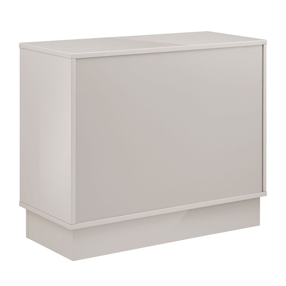Euro Style - Tresero 36inW 2-Door Cabinet, High Gloss Warm Gray - 90648WMGRY-FA veiw 4