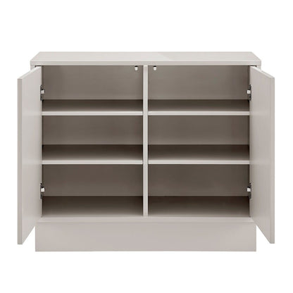 Euro Style - Tresero 36inW 2-Door Cabinet, High Gloss Warm Gray - 90648WMGRY-FA veiw 6
