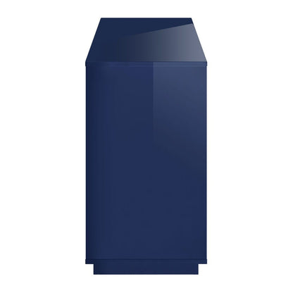 Euro Style - Tresero 55inW 6-Drawer Sideboard, High Gloss Deep Blue - 90649BLU-KIT veiw 4