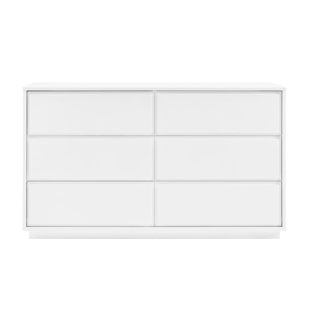 Euro Style - Tresero 55inW 6-Drawer Sideboard, High Gloss White - 90649WHT-KIT veiw 1