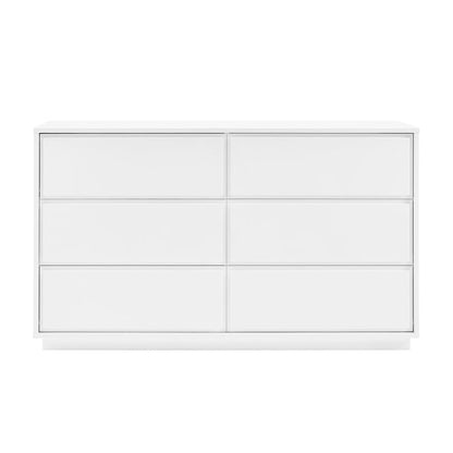 Euro Style - Tresero 55inW 6-Drawer Sideboard, High Gloss White - 90649WHT-KIT veiw 1