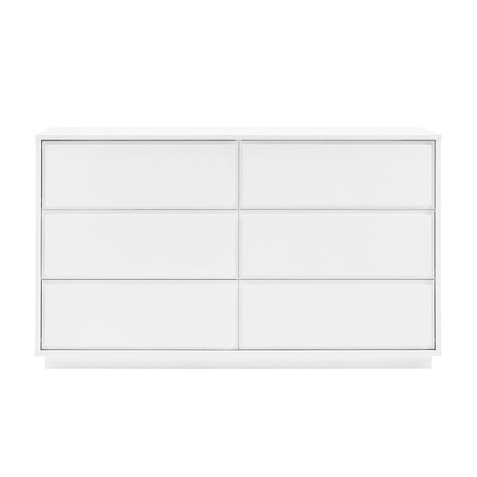 Euro Style - Tresero 55inW 6-Drawer Sideboard, High Gloss White - 90649WHT-KIT veiw 1