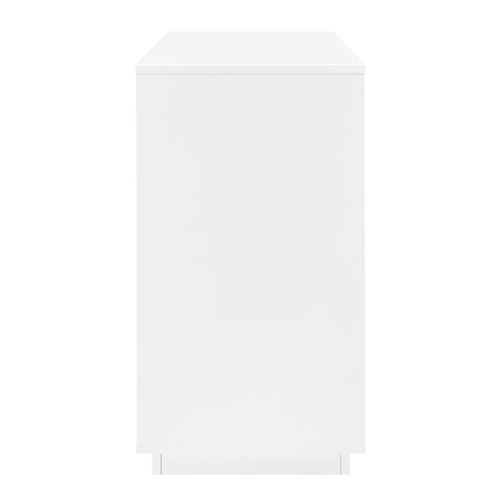 Euro Style - Tresero 55inW 6-Drawer Sideboard, High Gloss White - 90649WHT-KIT veiw 5