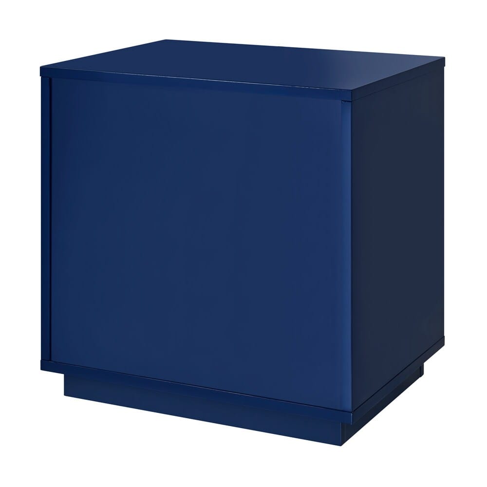 Euro Style - Tresero 23inW 2-Drawer Side Table, High Gloss Deep Blue - 90655-BLU veiw 4