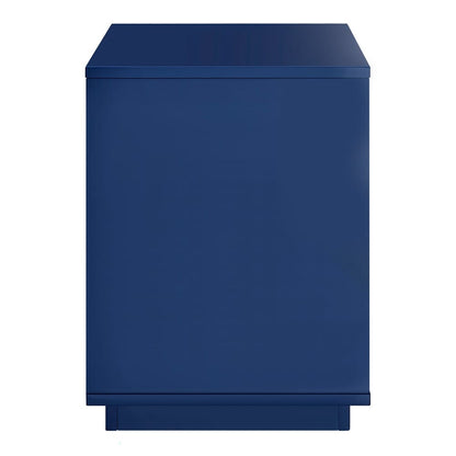 Euro Style - Tresero 23inW 2-Drawer Side Table, High Gloss Deep Blue - 90655-BLU veiw 6