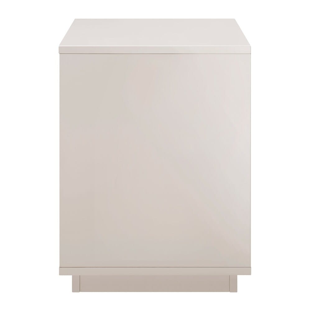 Euro Style - Tresero 23inW 2-Drawer Side Table, High Gloss Warm Gray - 90655-WMGRY veiw 4