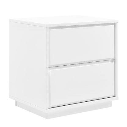 Euro Style - Tresero 23inW 2-Drawer Side Table, High Gloss White - 90655-WHT veiw 2