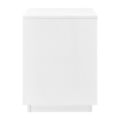 Euro Style - Tresero 23inW 2-Drawer Side Table, High Gloss White - 90655-WHT veiw 4