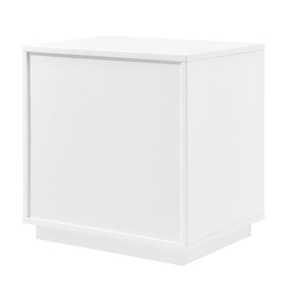 Euro Style - Tresero 23inW 2-Drawer Side Table, High Gloss White - 90655-WHT veiw 5
