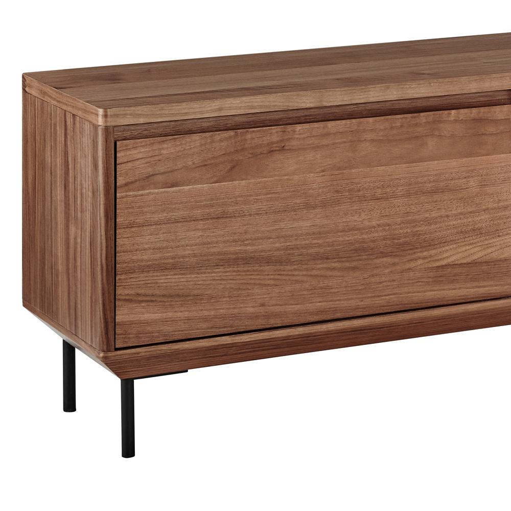 Euro Style - Saga 79inW 2-Door Media Stand, Walnut/Matte Black - 90693WAL-KIT veiw 5