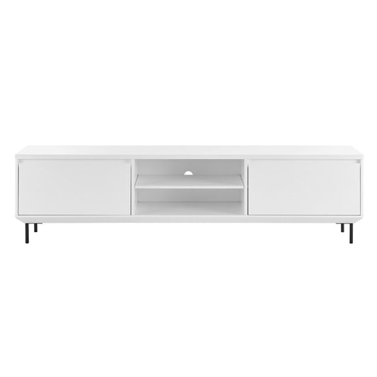 Euro Style - Saga 79inW 2-Door Media Stand, Matte White/Matte Black - 90693WHT-KIT veiw 1