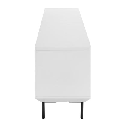 Euro Style - Saga 79inW 2-Door Media Stand, Matte White/Matte Black - 90693WHT-KIT veiw 4