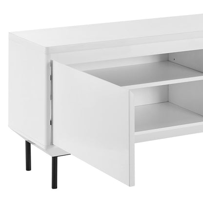 Euro Style - Saga 79inW 2-Door Media Stand, Matte White/Matte Black - 90693WHT-KIT veiw 5