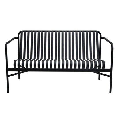 Euro Style - Enid Outdoor Loveseat, Black - 90738-BLK veiw 1
