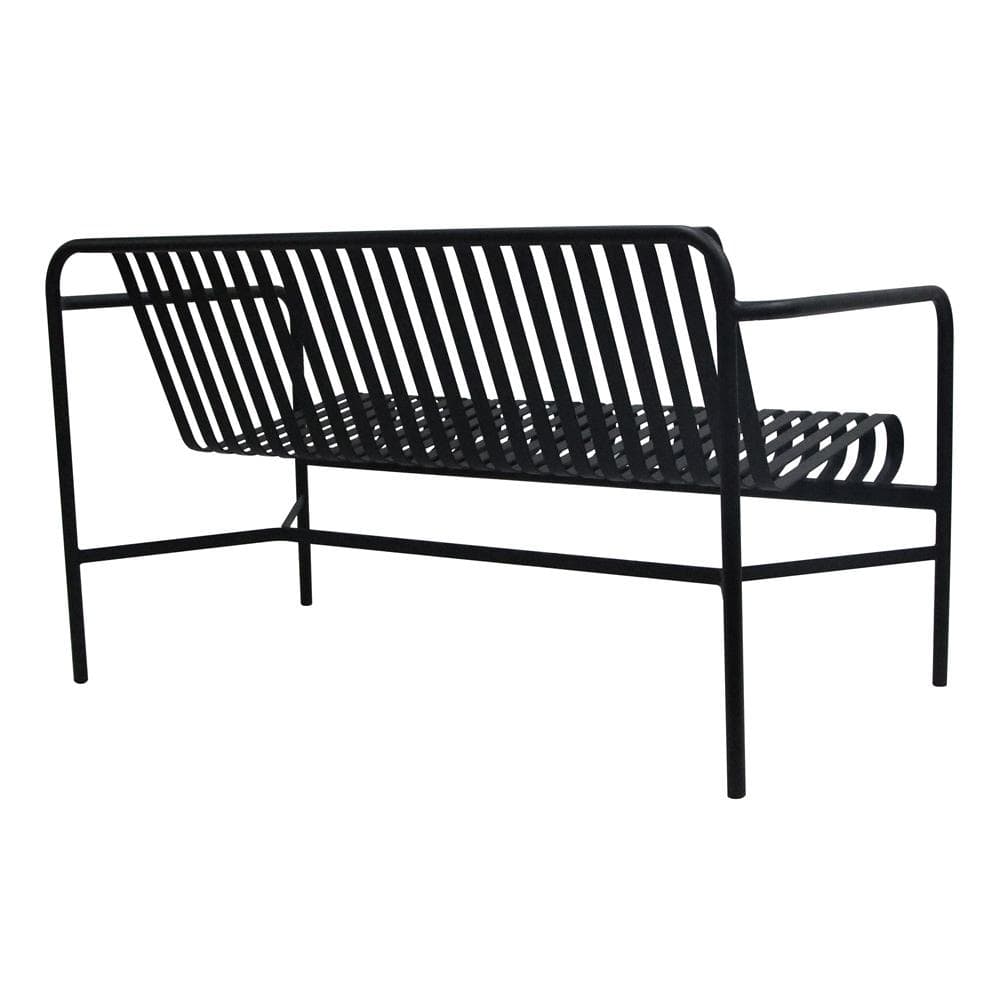 Euro Style - Enid Outdoor Loveseat, Black - 90738-BLK veiw 4