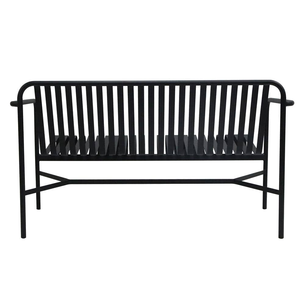 Euro Style - Enid Outdoor Loveseat, Black - 90738-BLK veiw 5