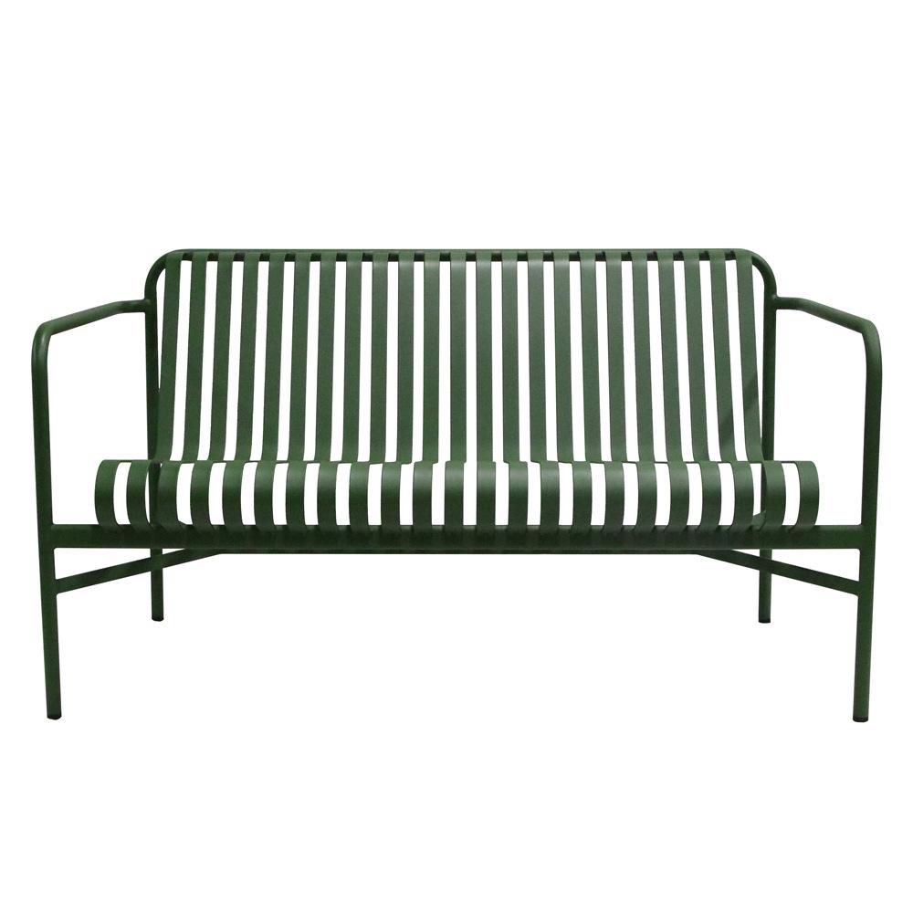 Euro Style - Enid Outdoor Loveseat, Dark Green - 90738-DKGRN veiw 1