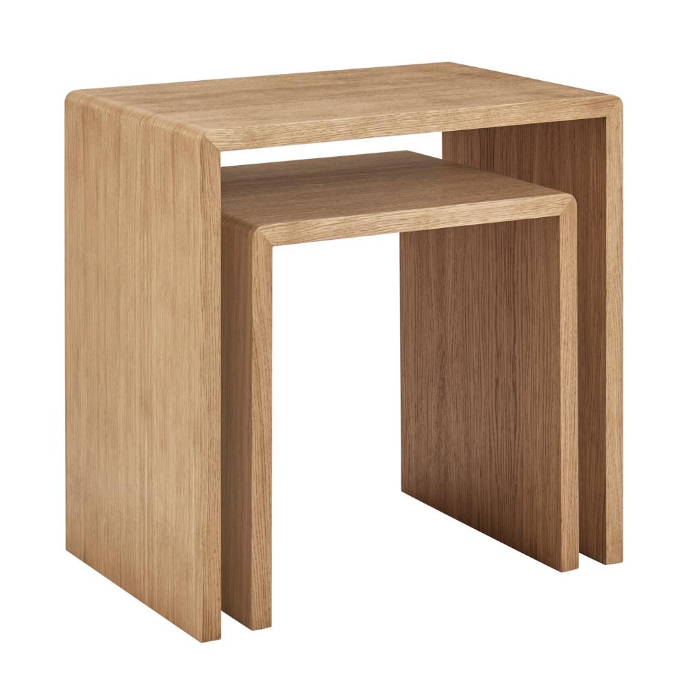 Euro Style - Nova 2pc Nesting Side Tables, Oak - 90974-OAK veiw 1