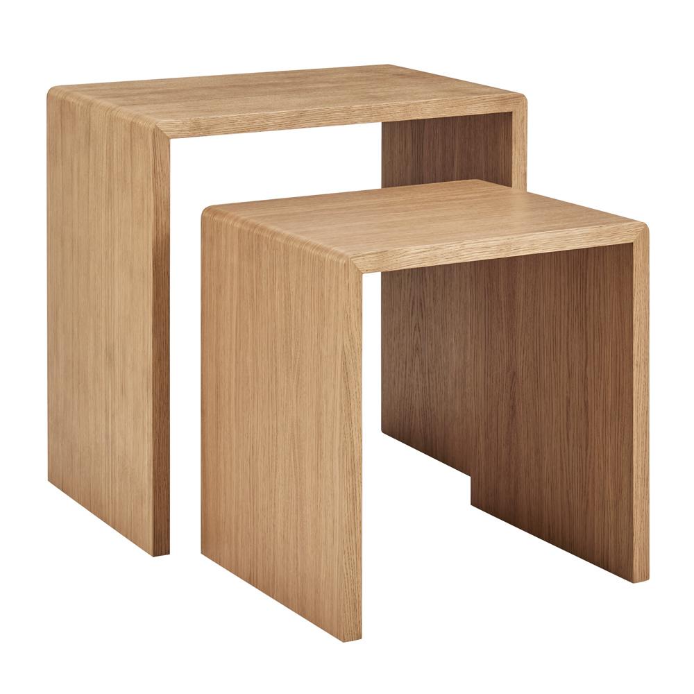 Euro Style - Nova 2pc Nesting Side Tables, Oak - 90974-OAK veiw 2