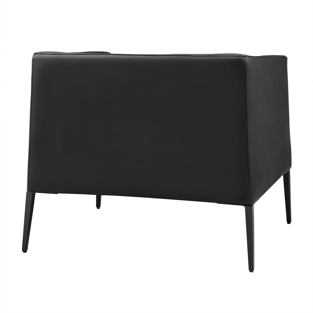 Euro Style - Matias Leatherette Lounge Chair, Black/Matte Black - 94244BLK veiw 4