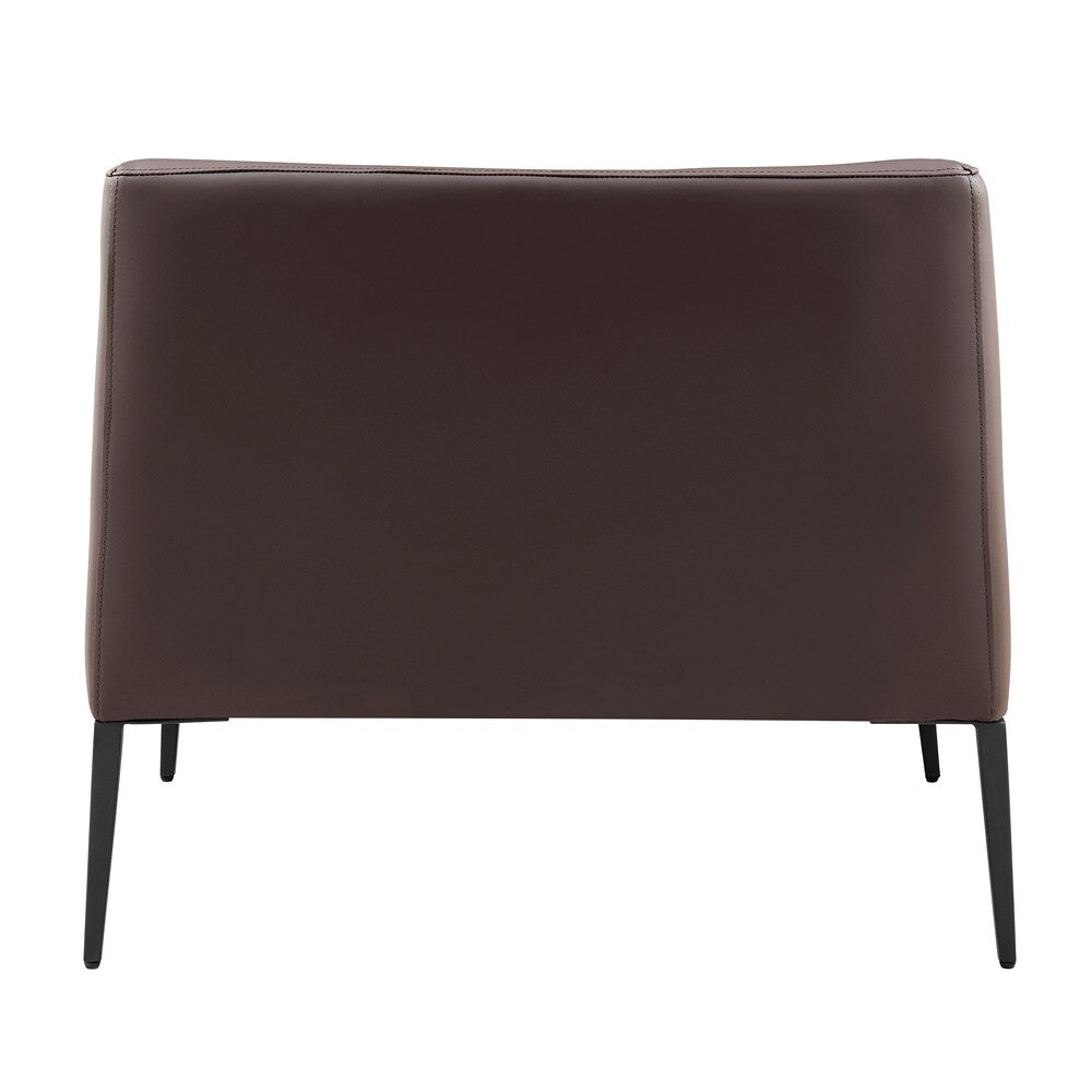 Euro Style - Matias Leatherette Lounge Chair, Brown/Matte Black - 94244BRN veiw 5