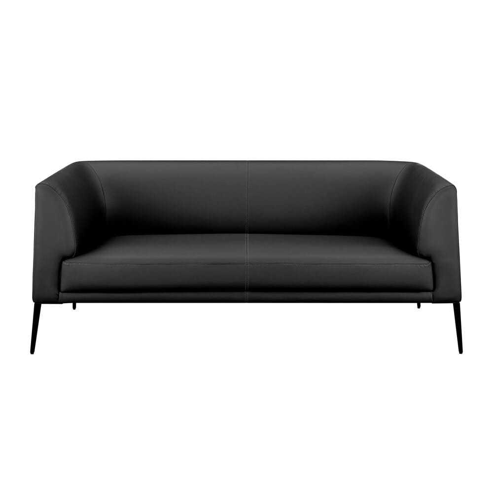 Euro Style - Matias Leatherette Lounge Loveseat, Black/Matte Black - 94248-BLK veiw 1