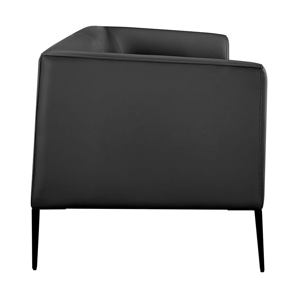 Euro Style - Matias Leatherette Lounge Loveseat, Black/Matte Black - 94248-BLK veiw 3
