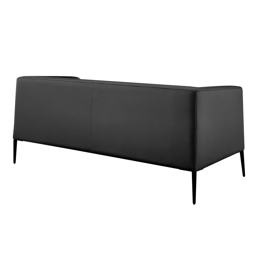 Euro Style - Matias Leatherette Lounge Loveseat, Black/Matte Black - 94248-BLK veiw 4