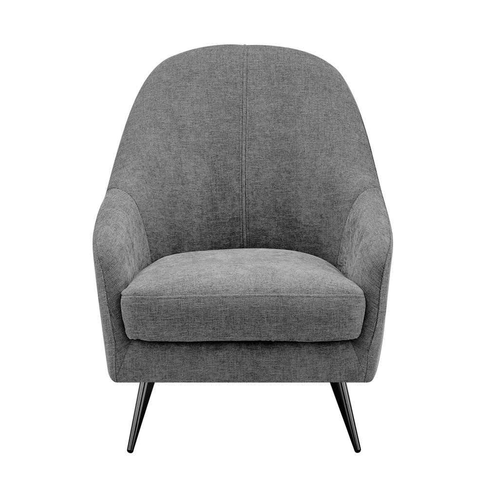 Euro Style - Selene Lounge Chair, Gray/Black Chrome Steel - 94274-GRY veiw 1