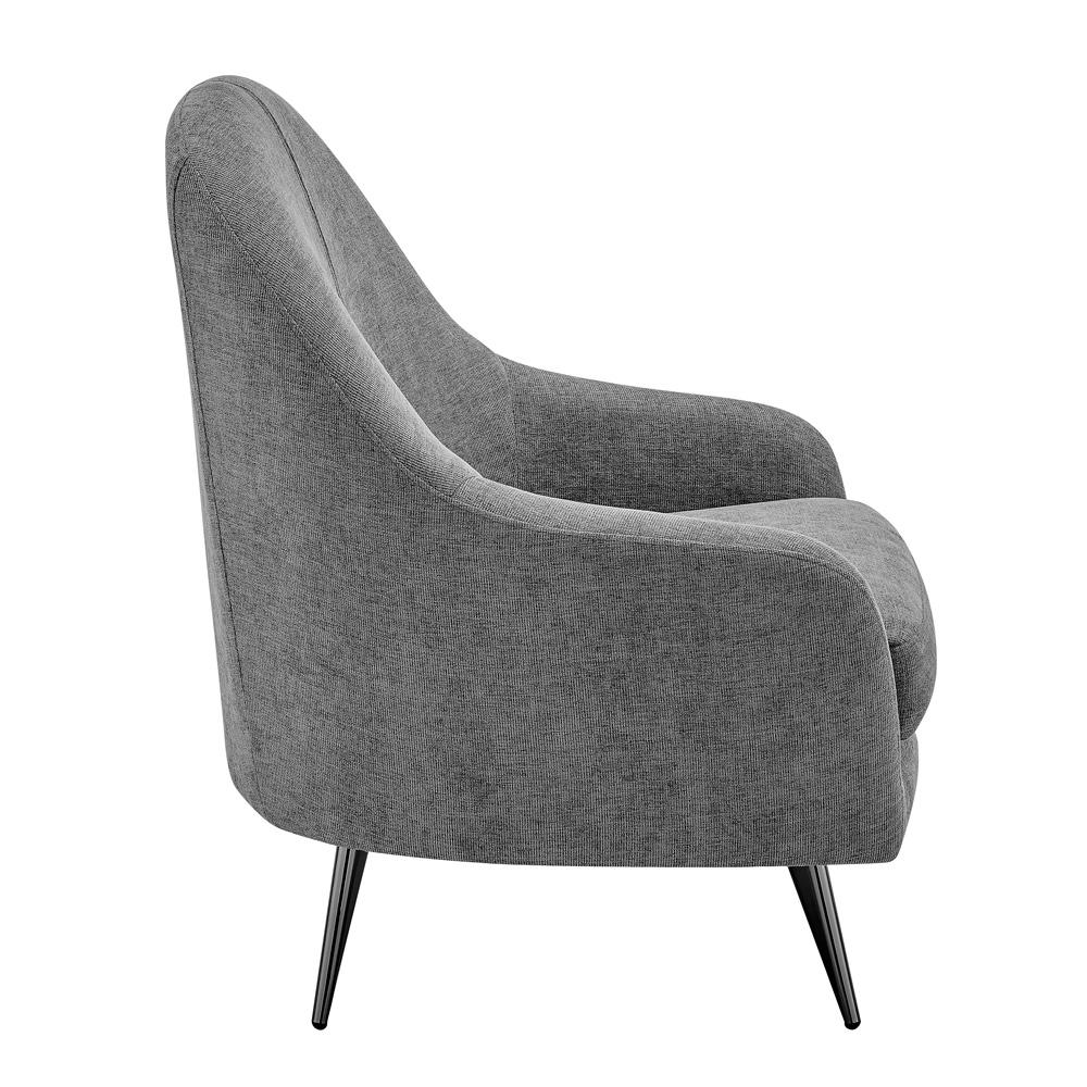 Euro Style - Selene Lounge Chair, Gray/Black Chrome Steel - 94274-GRY veiw 3