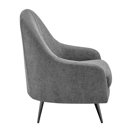 Euro Style - Selene Lounge Chair, Gray/Black Chrome Steel - 94274-GRY veiw 3