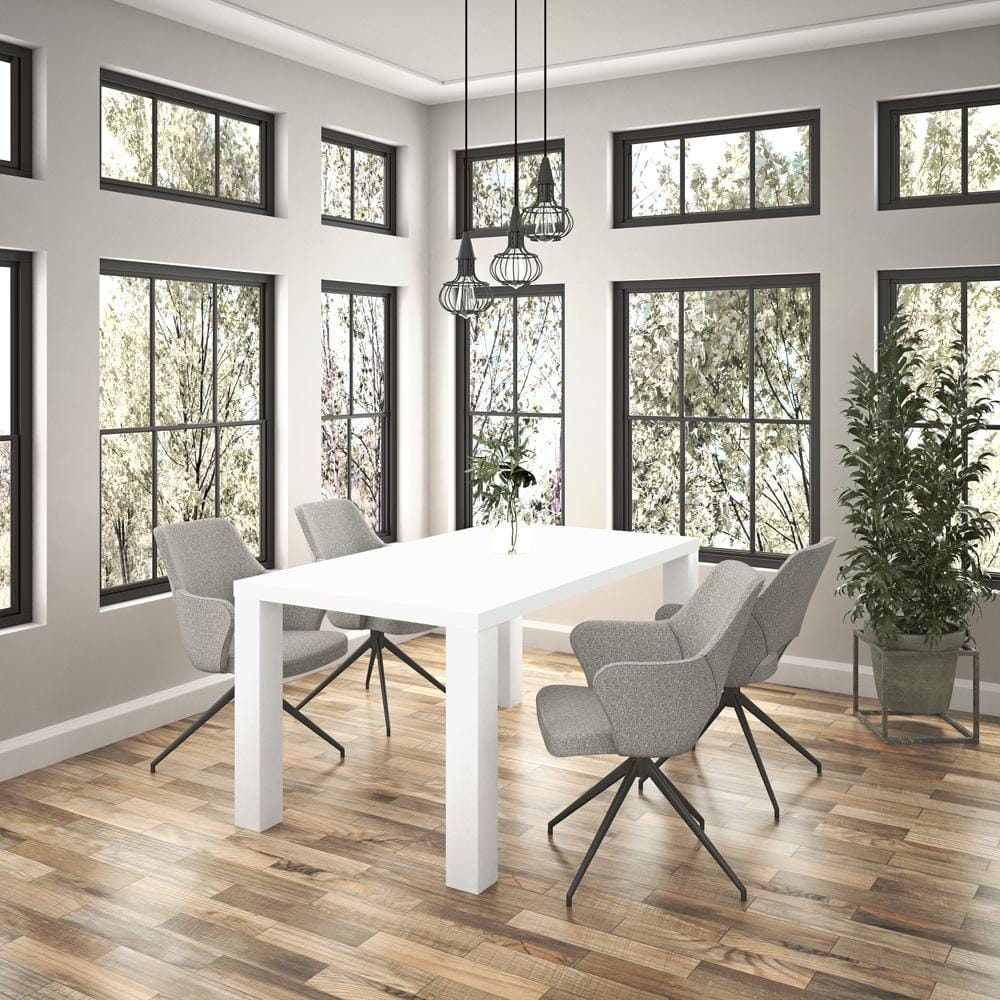 Euro Style - Abby 63inW Dining Table, High Gloss White - 09778WHT-KIT veiw 5