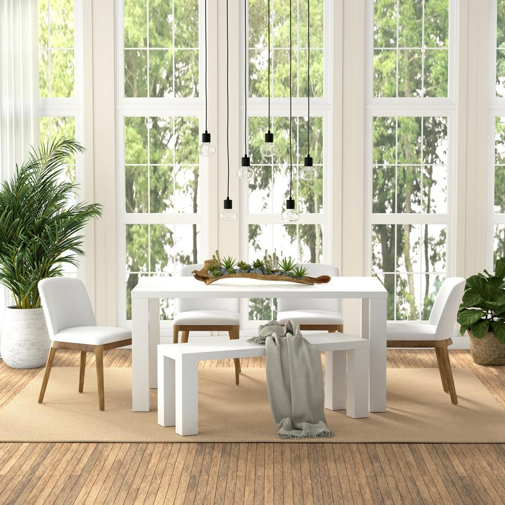 Euro Style - Abby 63inW Dining Table, High Gloss White - 09778WHT-KIT veiw 6