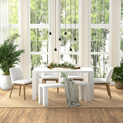Euro Style - Abby 63inW Dining Table, High Gloss White - 09778WHT-KIT veiw 6