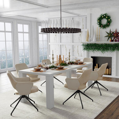 Euro Style - Abby 84inW Dining Table, High Gloss White - 19708-WHT-KIT veiw 6