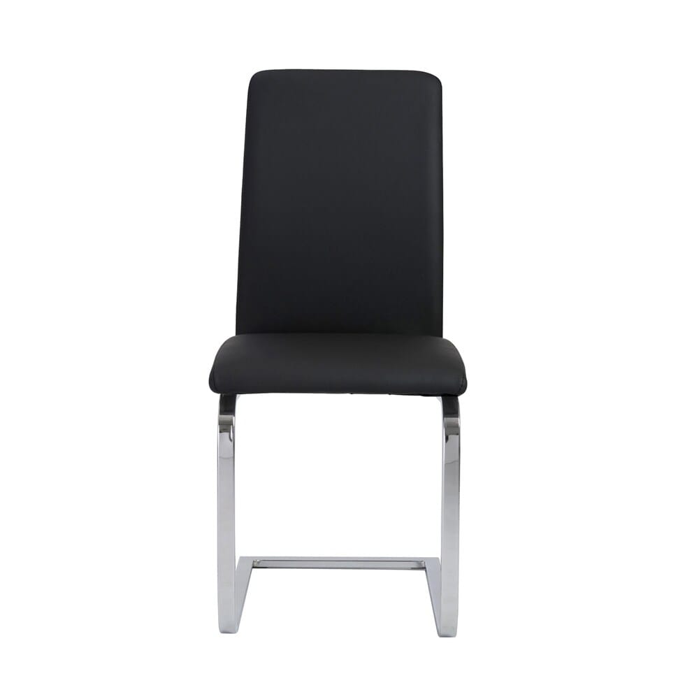 Euro Style - Cinzia Leathertte Dining Chairs, Black/Chrome - Set of 2 - 05090BLK veiw 2