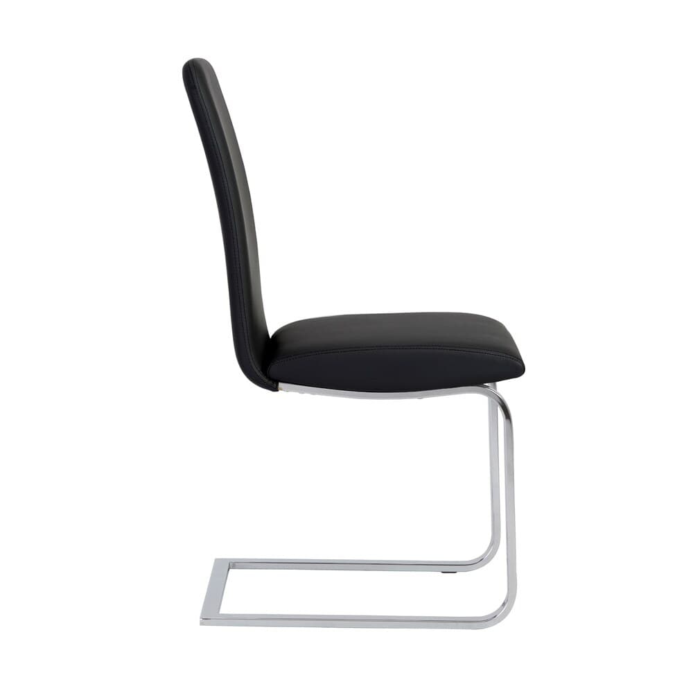 Euro Style - Cinzia Leathertte Dining Chairs, Black/Chrome - Set of 2 - 05090BLK veiw 4
