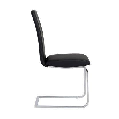 Euro Style - Cinzia Leathertte Dining Chairs, Black/Chrome - Set of 2 - 05090BLK veiw 4