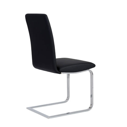 Euro Style - Cinzia Leathertte Dining Chairs, Black/Chrome - Set of 2 - 05090BLK veiw 5