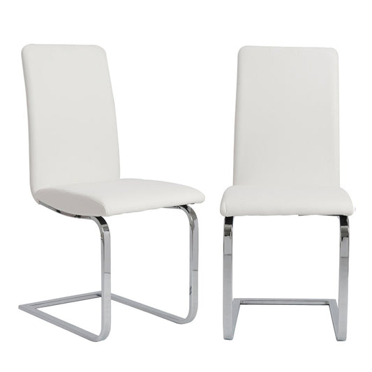 Euro Style - Cinzia Leathertte Dining Chairs, White/Chrome - Set of 2 - 05090WHT veiw 1