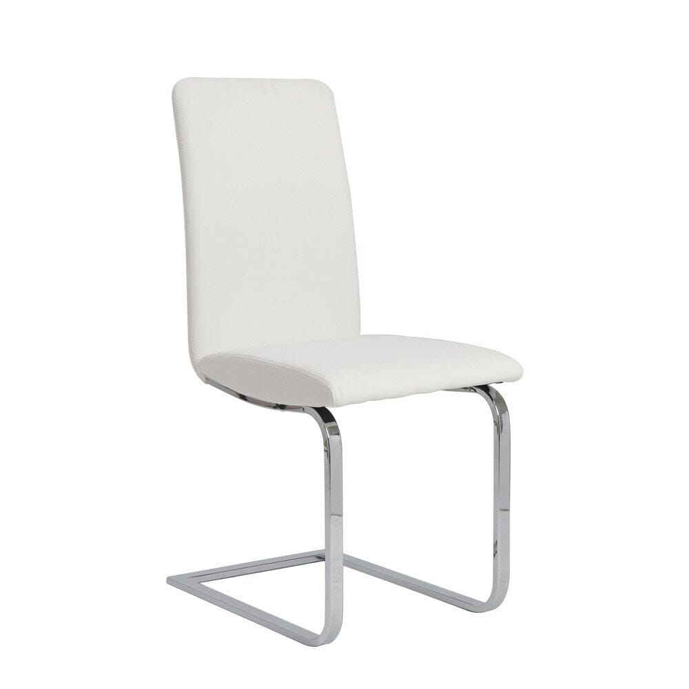 Euro Style - Cinzia Leathertte Dining Chairs, White/Chrome - Set of 2 - 05090WHT veiw 3