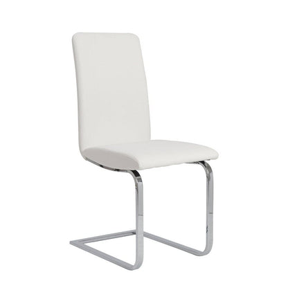 Euro Style - Cinzia Leathertte Dining Chairs, White/Chrome - Set of 2 - 05090WHT veiw 3
