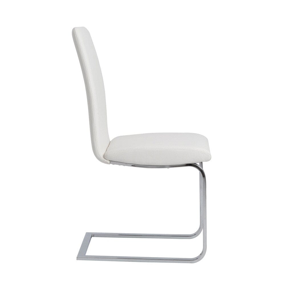 Euro Style - Cinzia Leathertte Dining Chairs, White/Chrome - Set of 2 - 05090WHT veiw 4