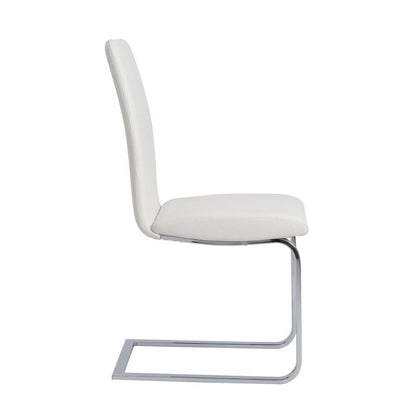 Euro Style - Cinzia Leathertte Dining Chairs, White/Chrome - Set of 2 - 05090WHT veiw 4