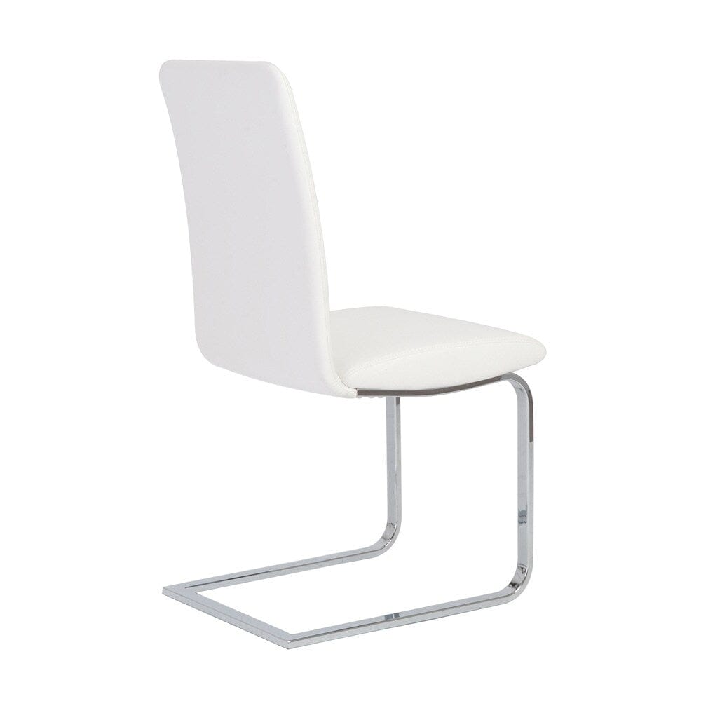 Euro Style - Cinzia Leathertte Dining Chairs, White/Chrome - Set of 2 - 05090WHT veiw 5