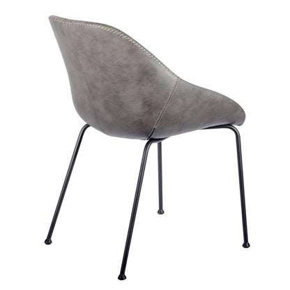 Euro Style - Corinna Distressed Leatherette Side Chairs, Charcoal Gray/Matte Black - Set of 2 - 30502DKGRY veiw 5