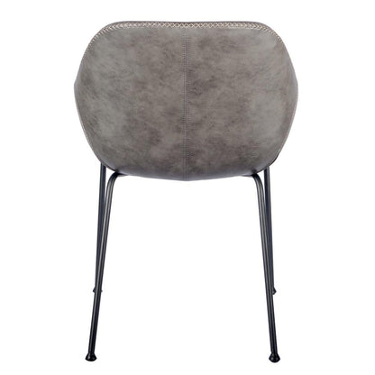Euro Style - Corinna Distressed Leatherette Side Chairs, Charcoal Gray/Matte Black - Set of 2 - 30502DKGRY veiw 6