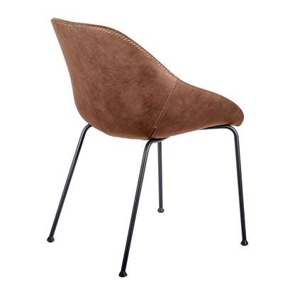 Euro Style - Corinna Distressed Leatherette Side Chairs, Dark Brown/Matte Black - Set of 2 - 30502BRN veiw 5