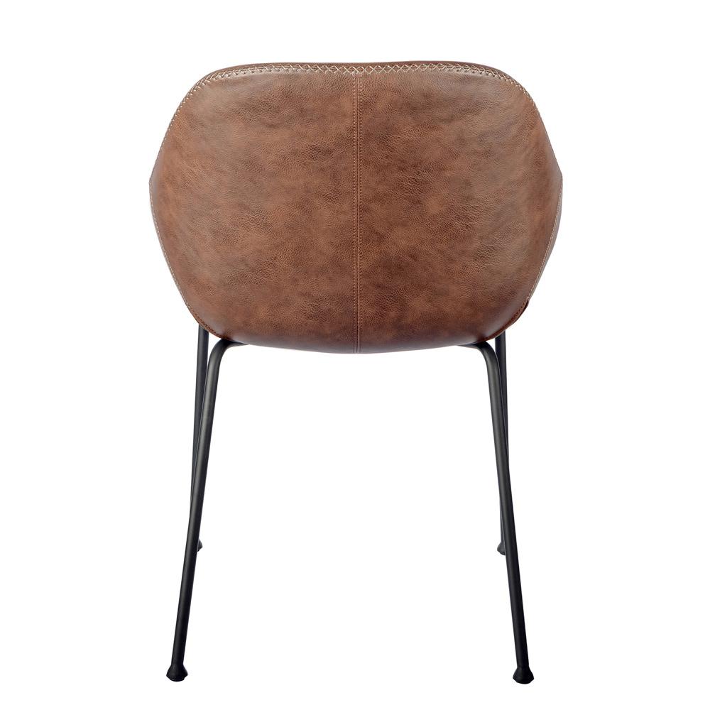 Euro Style - Corinna Distressed Leatherette Side Chairs, Dark Brown/Matte Black - Set of 2 - 30502BRN veiw 6