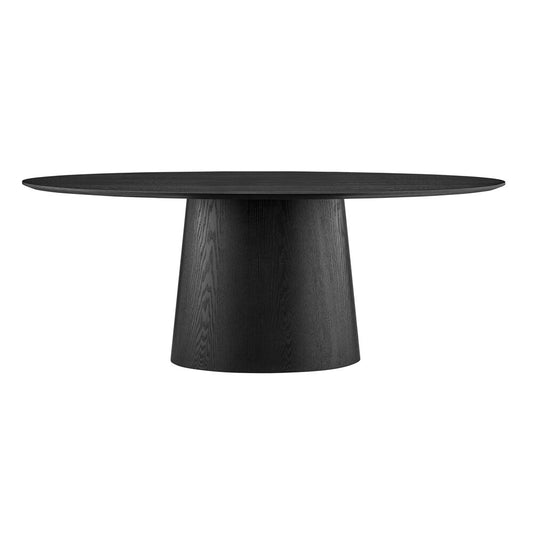 Euro Style - Deodat 79inW Oval Dining Table, Matte Black - 38632BLK-KIT veiw 1